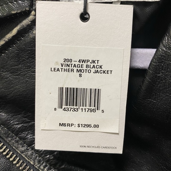 Nwt Women's‎ Re/done Brand Distressed Italian Leather Moto Black Jacket S $1250 - Picture 10 of 16